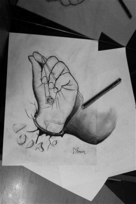 Materials:pencil hbmarkers (gray and black)charcoal. 3D Hand-Drawing - Global Gallery - TakingITGlobal