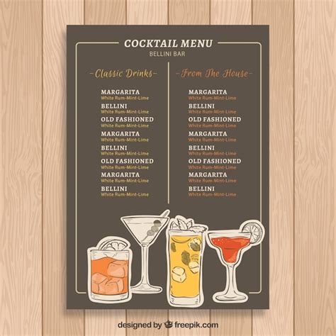 Elegant Modern Cocktail Menu Template Stock Images Page Everypixel