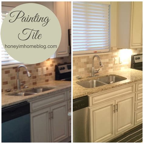 Can you stain existing tile? Honey I'm Home: Painting Tile & Sara Jane's TV Debut