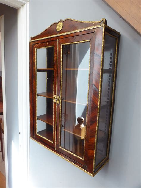 Antique Display Cabinet Wall Hanging Cupboard Glazed Wall Cabinet Regency Display Cabinet