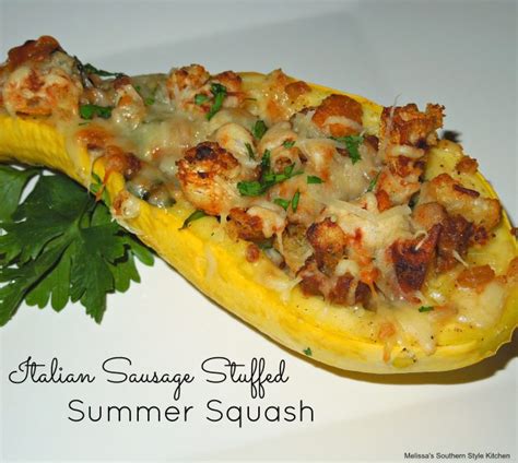 Onions, peppers, provolone cheese, and summer sausage combine to form a delicious meal any time of the. stuffed summer squash ground beef
