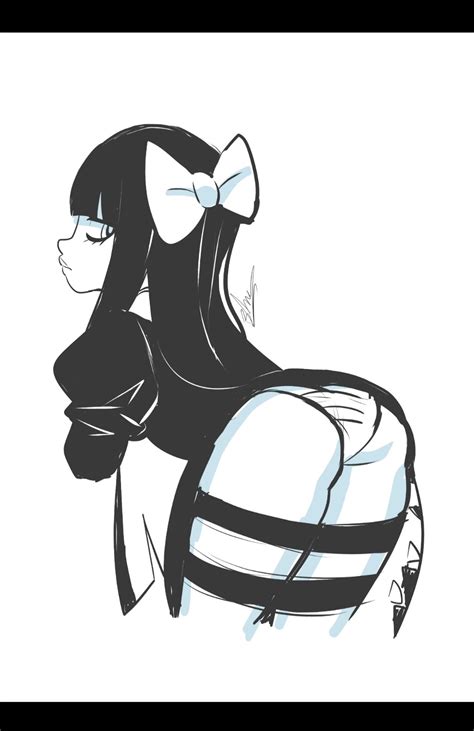 rule 34 1girls 2021 ass bbycheese bent over black and white black hair bow clothing first post