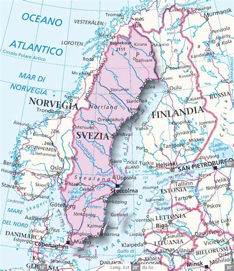 Mappa Svezia Cartina Della Svezia