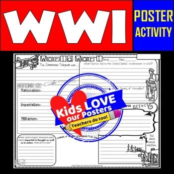 The worksheets are offered in developmentally appropriate versions for kids of different ages. World War One (WWI) Activity Poster by Elementary Lesson ...