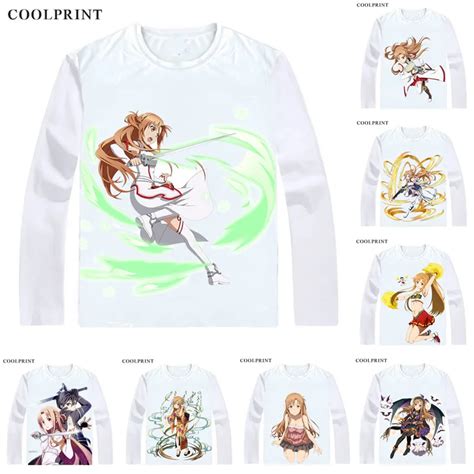 Sword Art Online Sao T Shirts Long Sleeve Shirts Anime Manga Yuki Asuna