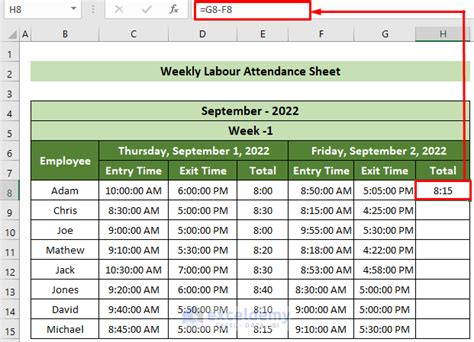 Labour Attendance Sheet Format In Excel Create With Easy Steps