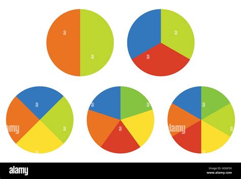 Set Pie Charts Graphs In 23456 Segments Segmented Circles
