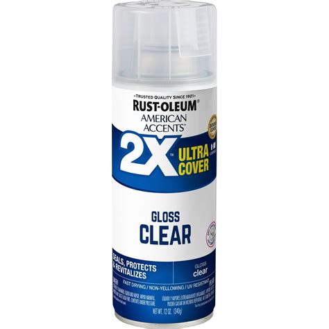 Clear Rust Oleum American Accents 2x Ultra Cover Gloss Spray Paint 12