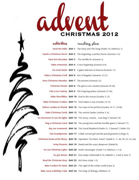 Advent Printable With Daily Activities And Readings From The Jesus