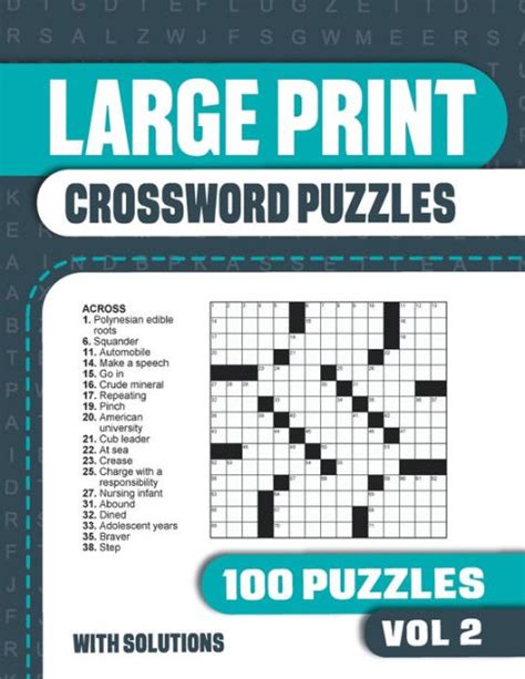 Large Print Crossword Puzzles Crossword Book With 100