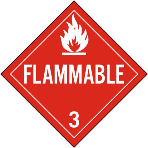 Flammable Class 3 Placard Claim Your 10 Discount