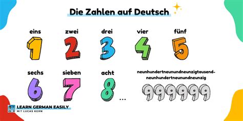 German Numbers Counting In German To 999999 Learn German Easily