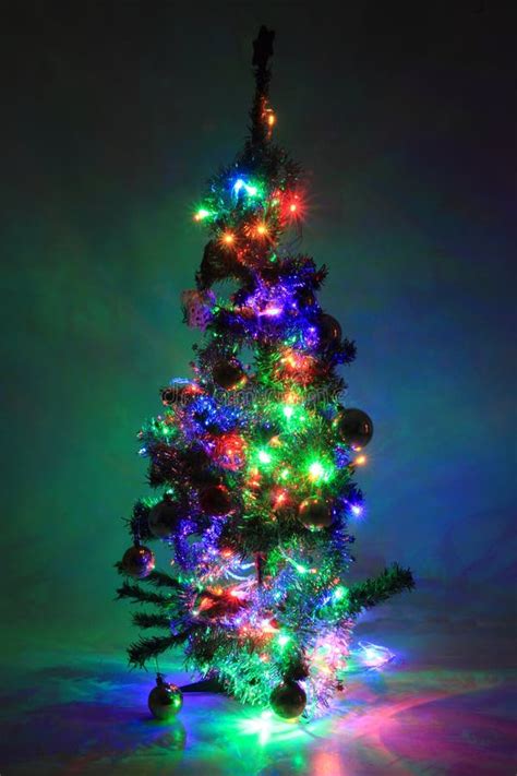Christmas Tree From The Color Lights Stock Photo Image Of Season