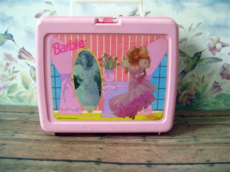 vintage barbie lunch box barbie mirror collectible 1990 etsy