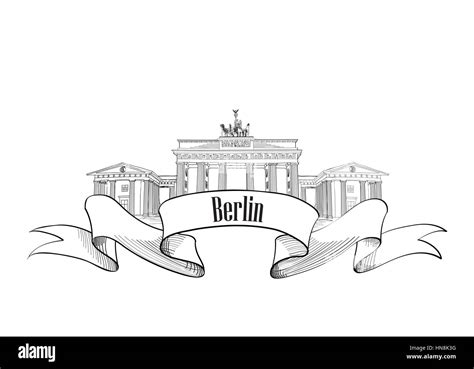 Etiqueta De Berlín Viajes Alemania Símbolo Alemán Famoso Hito