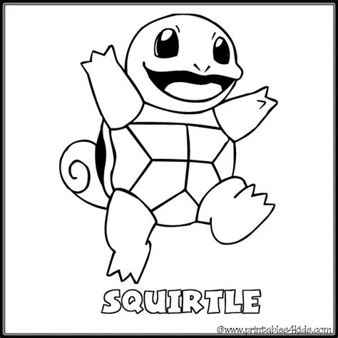 Squirtle Free Colouring Pages
