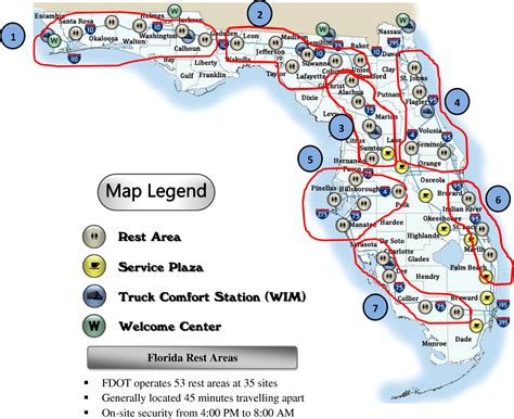 Floridas Turnpike The Less Stressway Florida Rest Areas Map