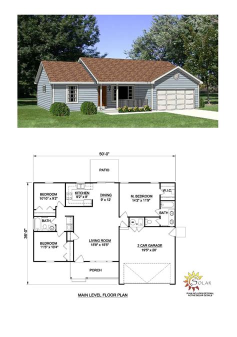 Plan 94426 Ranch Style With 3 Bed 2 Bath 2 Car Garage Ranch House