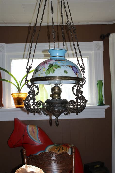 Antique Hanging Parlor Lamp Early 1900s Victorian Decor Victorian