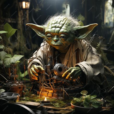 Premium Ai Image Masters Wisdom Yoda Guides Luke On Dagobah