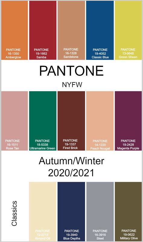 Pantone Colors Winter 2020 Color Fall Autumn Wyvr Robtowner