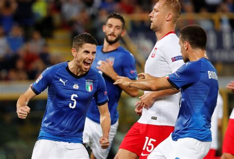jorginho marca de pênalti mas itália só empata com a polônia na liga das nações futebol
