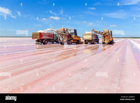Salt industry, La Pampa, patagonia Argentina Stock Photo - Alamy