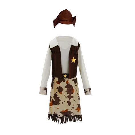 Girls Wild West Rodeo Cowgirl Halloween Party Fancy Dress Costume In