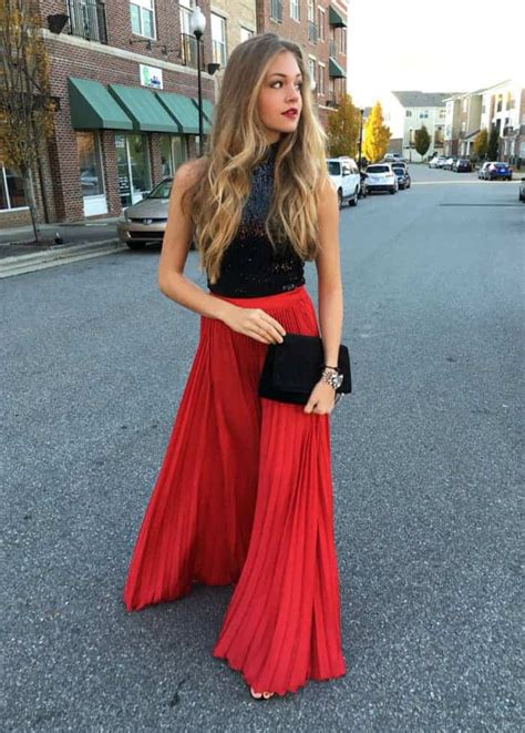 17 Most Beautiful Red Skirt Outfits Images Sheideas