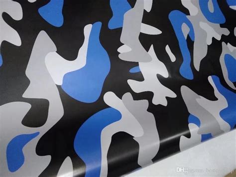 2021 2018 New Blue Camouflage Vinyl For Car Truck Whole Wrap Camo