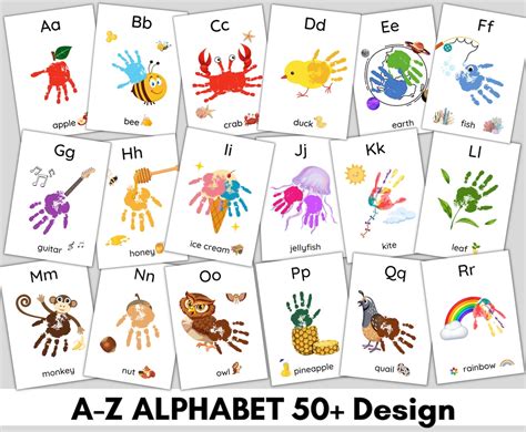 My Handprint Alphabet Book Alphabet Handprint Art Baby Etsy