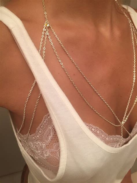 Chain Bralette Body Chain Harness Bra Top Etsy