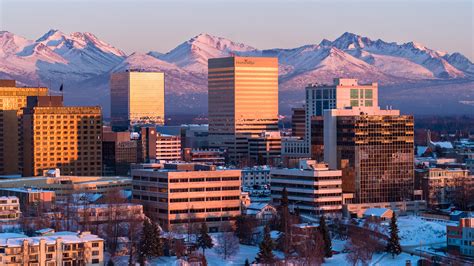 The Setting Sun Casts Its Final Light On Downtown Anchorage Tonight R