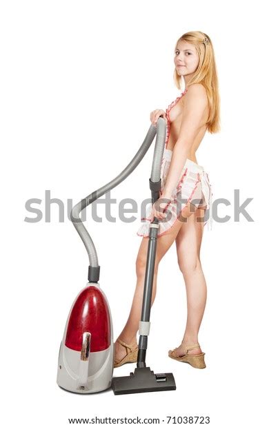 Sexy Girl Vacuum Cleaner Over White Foto De Stock 71038723 Shutterstock
