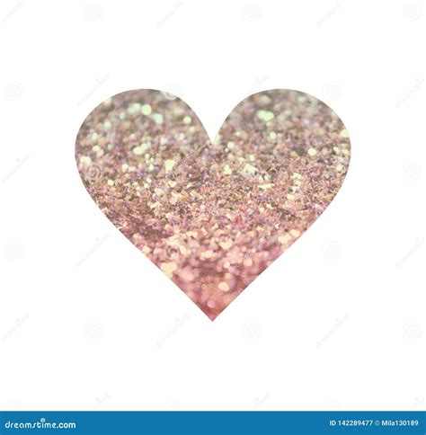 Heart With Rose Gold Glitter Isolated On White Background Can Be Used