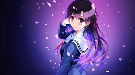 Download Wallpaper 1920x1080 Anime Schoolgirl Uniform