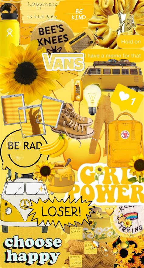 Aesthetic Wallpaper Collage Yellow Aesthetic Background
