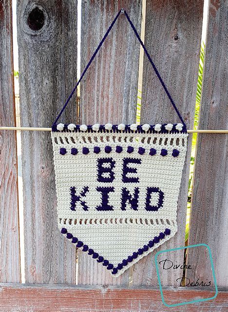 Be Kind Wall Hanging Crochet Wall Hangings Tapestry Crochet Patterns