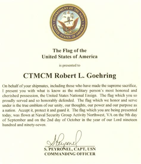 Images Of Military Retirement Flag Certificate Template Unemeuf For