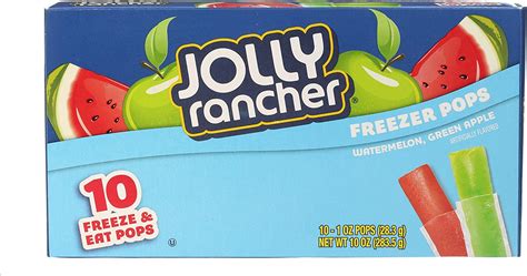 Jolly Rancher Freezer Bar Ice Pops 1oz 283g Pack Of 10