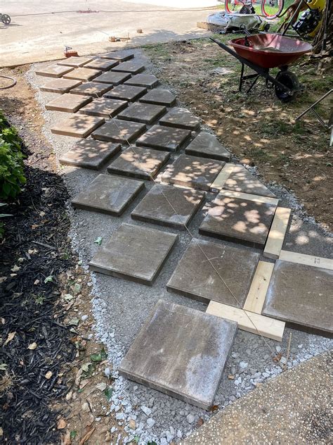How To Lay A Paver Walkway With Grass In Between Paver Walkway Diy