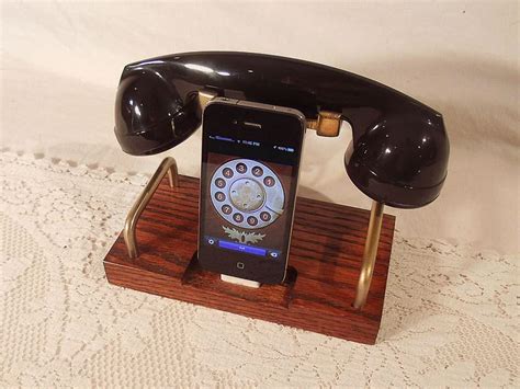Handcrafted Iphone Dock With Retro Bluetooth Handset