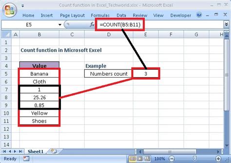 How To Use The Count Function In Microsoft Excel Techworld This