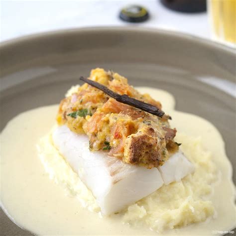 Skreihaasje vanillestoemp en botersaus met Goose Island