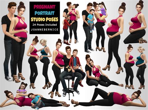 Sims 4 Ccs The Best Pregnancy Portrait And Studio Poses By