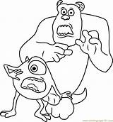 Afraid Coloring Mike Sullivan Monsters Inc Coloringpages101 sketch template