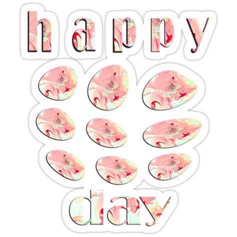 Happy Day Abstract Art Products Design Stickers By Haya1812