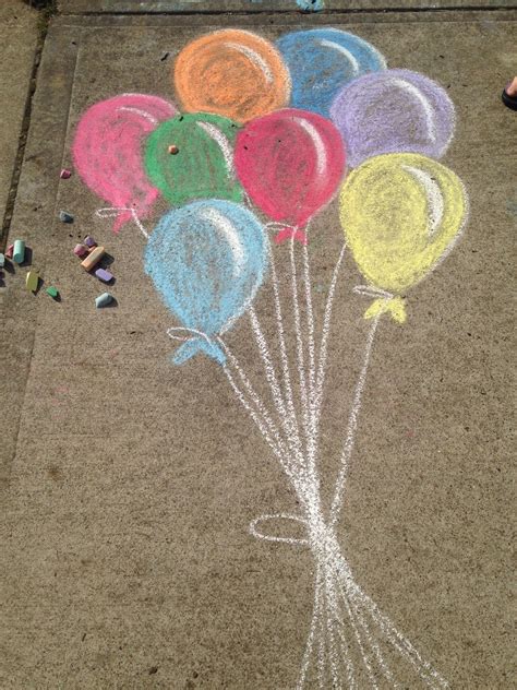 Balloons Sidewalk Chalk Sidewalk Chalk Art Sidewalk Art Chalk Drawings