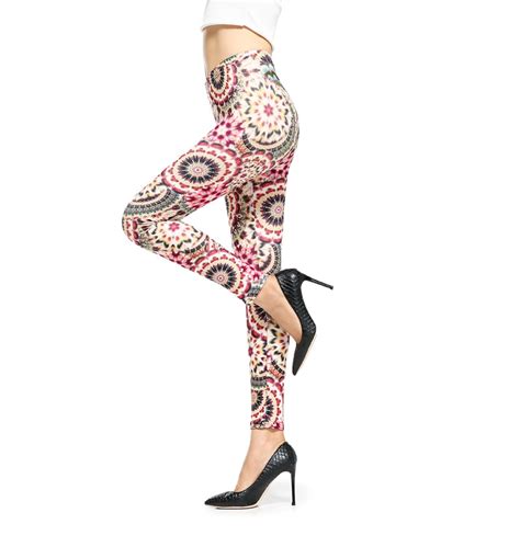 Retro Vintage Floral Printed Leggings Women Fashion Sexy Leggins Slim High Waist Leggings Woman