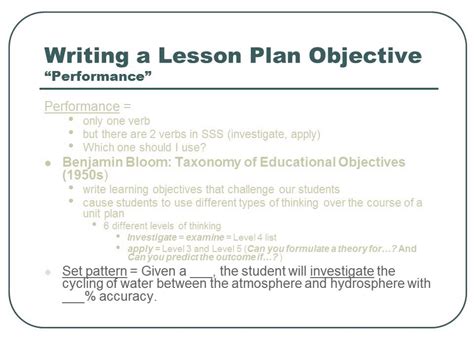 Writing Educational Objectives In A Lesson Plan Youtube